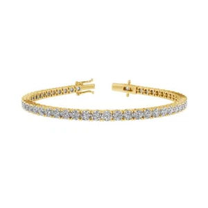 1ctw 4-Prong Lab Grown Diamond Tennis Bracelet, 8 inch, 14k Yellow Gold - Picture 1 of 5