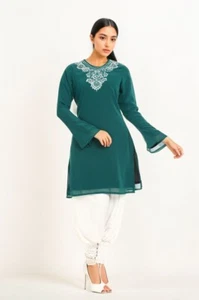 LA KASHA kurti/ tunic paired with a scrunched salwar set - Picture 1 of 4