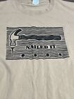 Nailed It Graphic Tee T Shirt Size Large L Tan Port & Company