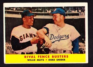1958 TOPPS #436 WILLIE MAYS & DUKE SNIDER