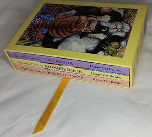 Happy Cat Books Slipcase Set Address Book of Day Notebook Michele Coxon 2001 - Picture 1 of 13