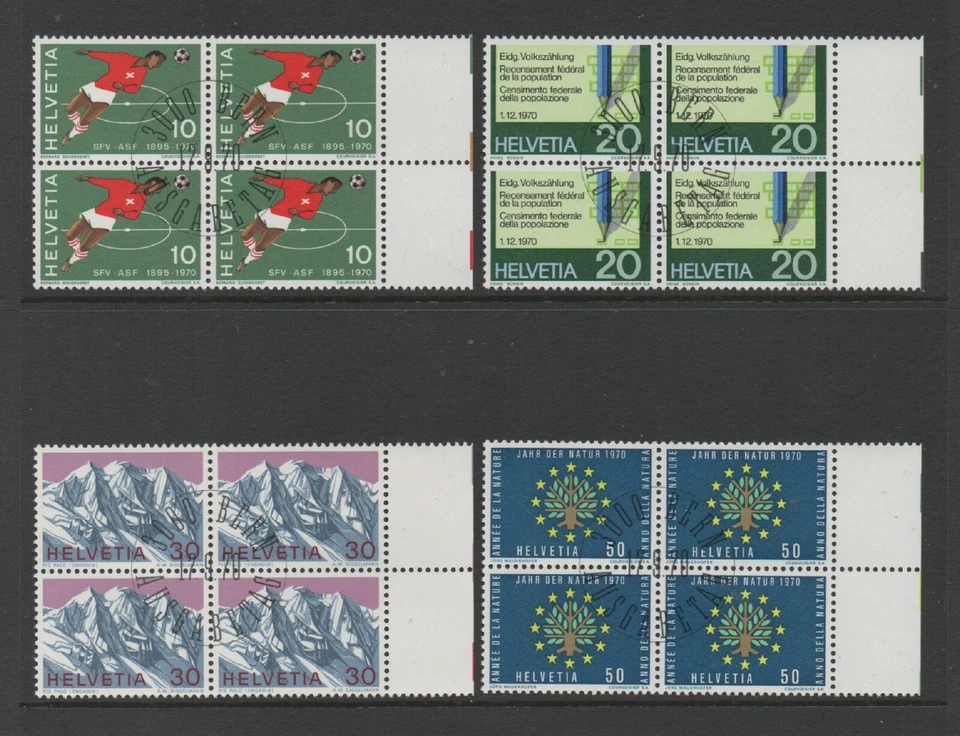 SWITZERLAND 1970 PUBLICITY & "SWISS ALPS"  ISSUE - BLOCKS OF 4 *VFU/CTO* - Image 1 of 1