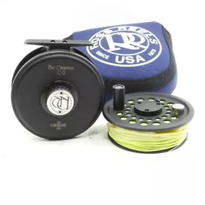 Ross Cimarron C-2 Fly Fishing Reel. Matte Black. W/ Spare Spool & Case. - Picture 1 of 9