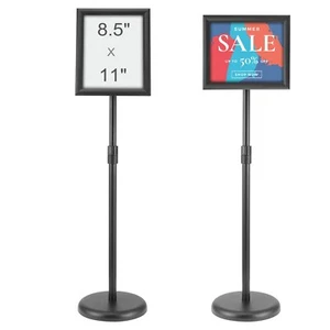 Soporte para letreros de pedestal soporte para póster ajustable base redonda de 8,5 x 11 pulgadas - Imagen 1 de 12