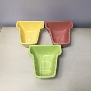 Set of 3 Ice Cream Sundae Dishes Multicolor Cone Shaped - Boston Warehouse - Picture 1 of 10