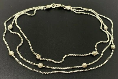 Vintage Judith Ripka Sterling Silver 925 Crystal Chain Necklace 17" Foto 1 de 4