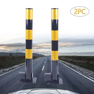 Bolardo de estacionamiento plegable de 2 piezas bloqueable garaje entrada seguridad poste barrera - Imagen 1 de 11