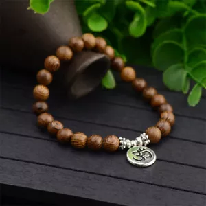 High Quality Natural Wooden Bead String Yoga Reiki Bracelet Prayer Beads Gift - Picture 1 of 14