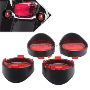 2 Pair Turn Signal Light Red Lens Trim Visor Cover For Harley Sportster 883 1200 - Picture 1 of 17