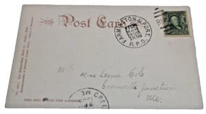 MARCH 1906 MAINE CENTRAL FARMINGTON & PORTLAND TRAIN #56 RPO HANDLED POST CARD - Picture 1 of 2