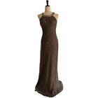 Adrianna Papell 'Caviar' Beaded Gown - Taupe Size 6 (Nwt)