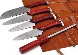 Küchenmesser-Set 5 Teilige handgeschmiedet Damaststahlklingen Handgefertigtes - Bild 1 von 5