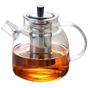 Glass Teapot w Removable Infuser Stovetop Safe Tea Kettle Heat Resistant 45oz - Picture 1 of 12