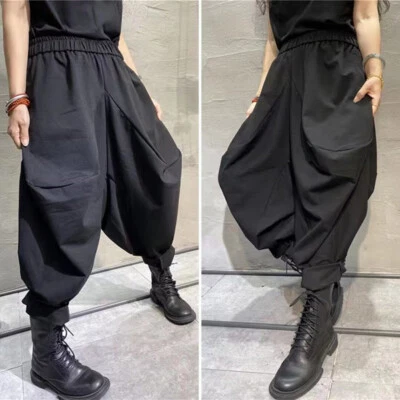 Pantalones para mujer Harajuku pierna ancha holgados harén pantalones góticos punk informales pantalones Foto 1 de 4