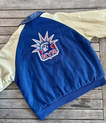 New York Rangers Nike NHL Hockey Chaqueta Universitaria Lana Y Cuero Para Hombre Talla XL Foto 1 de 4