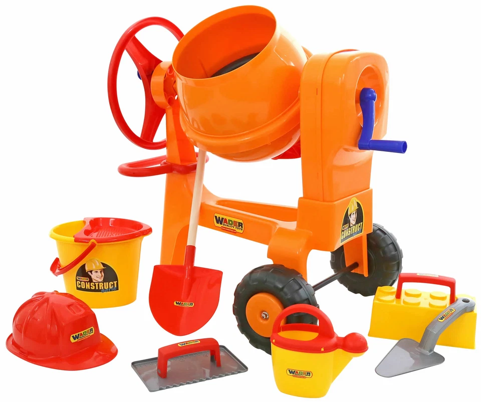 WADER Baustellen-Set Mischmaschine Betonmischer mit Maurer Eimergarnitur 8-tlg. - Bild 1 von 1