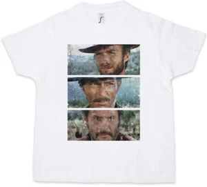 THE GOOD THE BAD AND THE UGLY Kids Boys T-Shirt Western Eastwood Cowboy US Clint - Picture 1 of 1