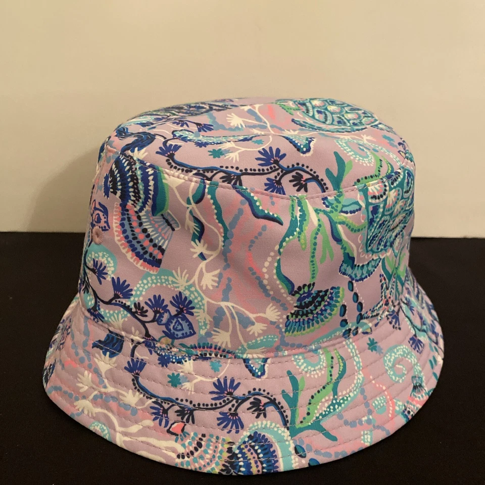Sombrero cubo de diseñador de poliéster púrpura para mujer Lilly Pulitzer talla única Foto 1 de 4