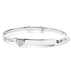 Sterling Silver Baby Bangle Free Engraving Expandable Id Bracelet Christening
