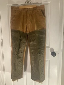 Vtg SafTBak Hunting Pants 36x30 Tan Double Knee Brush Guard USA Made Outdoor - Picture 1 of 6