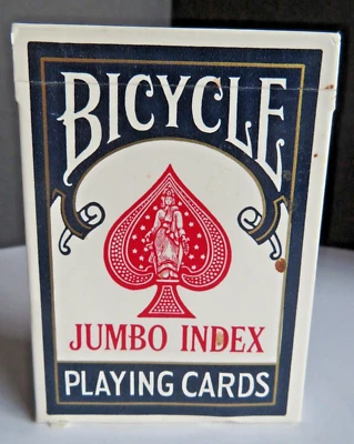 VINTAGE Bicycle Jumbo Index Playing Cards Index 88 Blue Used U.S.A. - Image 1 of 4