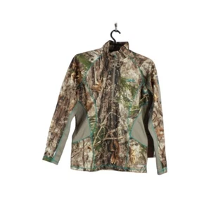 Cabela's Women's Zonz Woodland Camo 1/4 Zip Pullover Hunting Jacket S Pet - Picture 1 of 9