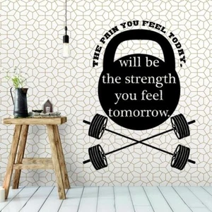 Schmerz, den du fühlst Training Motivation Zitate Vinyl Kunst Aufkleber Home Gym Wandtattoo - Bild 1 von 5