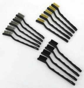 Set di spazzole a filo per dettagli 14 pezzi, acciaio inox, ottone, setole in nylon ~NUOVE~ - Foto 1 di 7