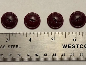 4 Vintage Brown Textured Convex Plastic Sewing Buttons 3/4” Round Button 2 Hole - Picture 1 of 4