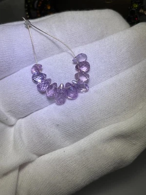 Juego de 10 piedras preciosas briolette espinela rosa lt natural grado AA 8,69ctw Foto 1 de 4