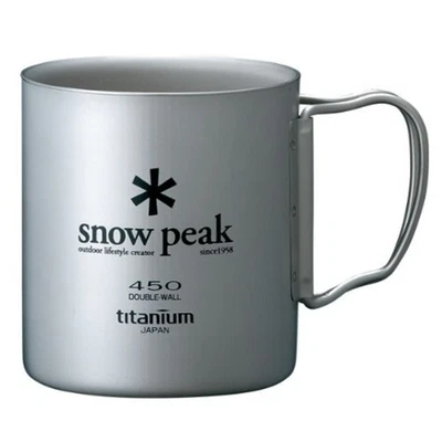 Snow peak MG-053R titanium double mug 450ml New from Japan F/S w/Tracking# - Image 1 of 4