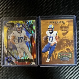 2024 Select - Puka Nacua Club Level Red & Yellow Shock Prizm & Stallions RC Rams - Bild 1 von 7