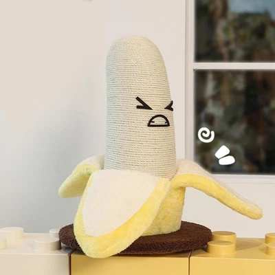 Cat Scratching Post Scratcher Pole Exercise Playing Banana Design Training - Image 1 of 4