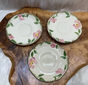 Vtg Franciscan EarthenWare “Desert Rose” Saucers Lot of 3 Pink Green 1950’s - Picture 1 of 17
