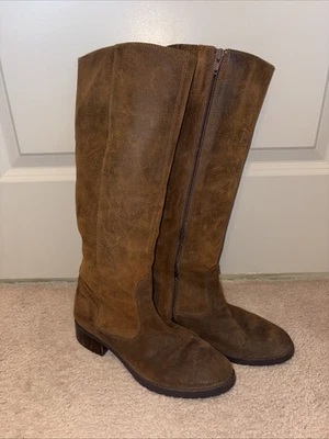 Donald J Pliner Brown Bixbi Waxed Suede Riding Boots Women Size 7 - Image 1 of 4