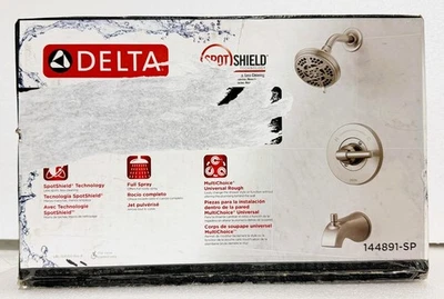 Delta Becker Spotshield Brushed Nickel Round Bathtub and shower Faucet w/Valve - Image 1 of 3