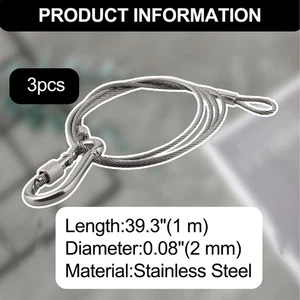 Portable Steel Cable Lock with Eyelets 3PCS for Bicycles and Equipment - Picture 1 of 12