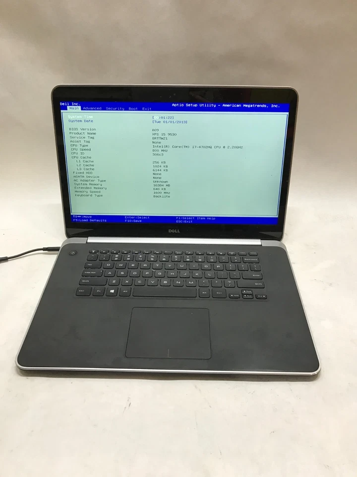 Dell XPS 15 9530 15" Intel Core i7 16GB RAM SEM SSD/OS Botas Para BIOS READ DESC DW - Imagem 1 de 4