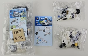 Lote de 3 juegos - Patrulla de policía y 2 motocicletas #6731 #6734 bloques de construcción Kazi - Imagen 1 de 9