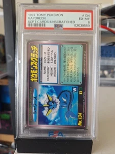 1997 Tomy Pokemon Scratch Card Unscratched PSA 6 Vaporeon # 134  - Bild 1 von 2