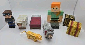 Minecraft Actionfigur/Spielzeug 8 Stück: Schaf Hund Gepard Box Bett Diamant 5" Alex - Bild 1 von 10