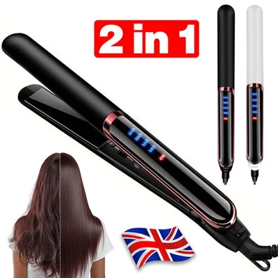 Hair Straightener Curler 2in1 Flat Iron Fast Heat Digital Straightening Irons UK - Image 1 of 4