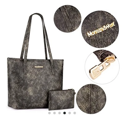 Bolsos de mano Montana West grandes de cuero nuevos con etiquetas Foto 1 de 3