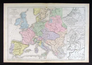 1882 Drioux Map Euorpe in 1715 after Louis XIV France - Picture 1 of 1