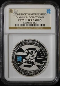 2009 Great Britain 5€ ~ Piefort Olympics, Countdown ~ NGC PF 70 w/ Org Cert ~ #6 - Picture 1 of 8