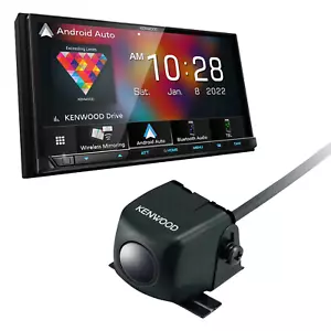 Kenwood CarPlay/Android Auto Receiver DMX9708S Plus Kenwood Rear-View Camera - Picture 1 of 7