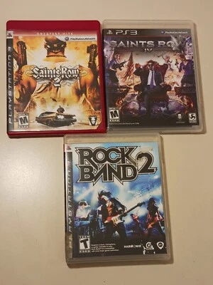 Lot Bundle 3 Saints Row 2 &4 RockBand 2 PlayStation 3 PS3 - Image 1 of 4