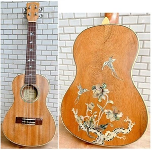 Alulu Solid Acacia Koa Tenor Ukulele,hummingbird pattern, satin polished UKT20 - Picture 1 of 15