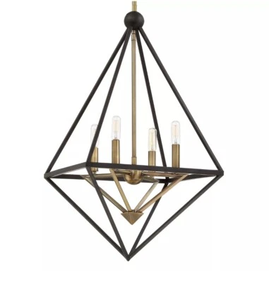 Quoizel LVR5204 Bronze Louvre 4-Light 23"W Chandelier Western Bronze Finish New - Image 1 of 4