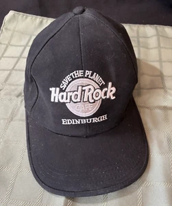 Hard Rock Cafe Baseball Cap Hat Edinburgh Scotland Vtg Cotton Embroidered OSFM - Picture 1 of 5